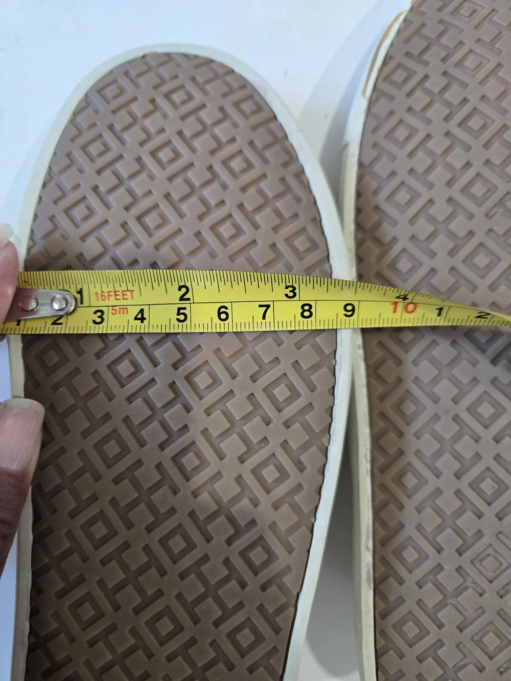 Tory Burch White Perforated Leather Slip-Ons with Brown Insole